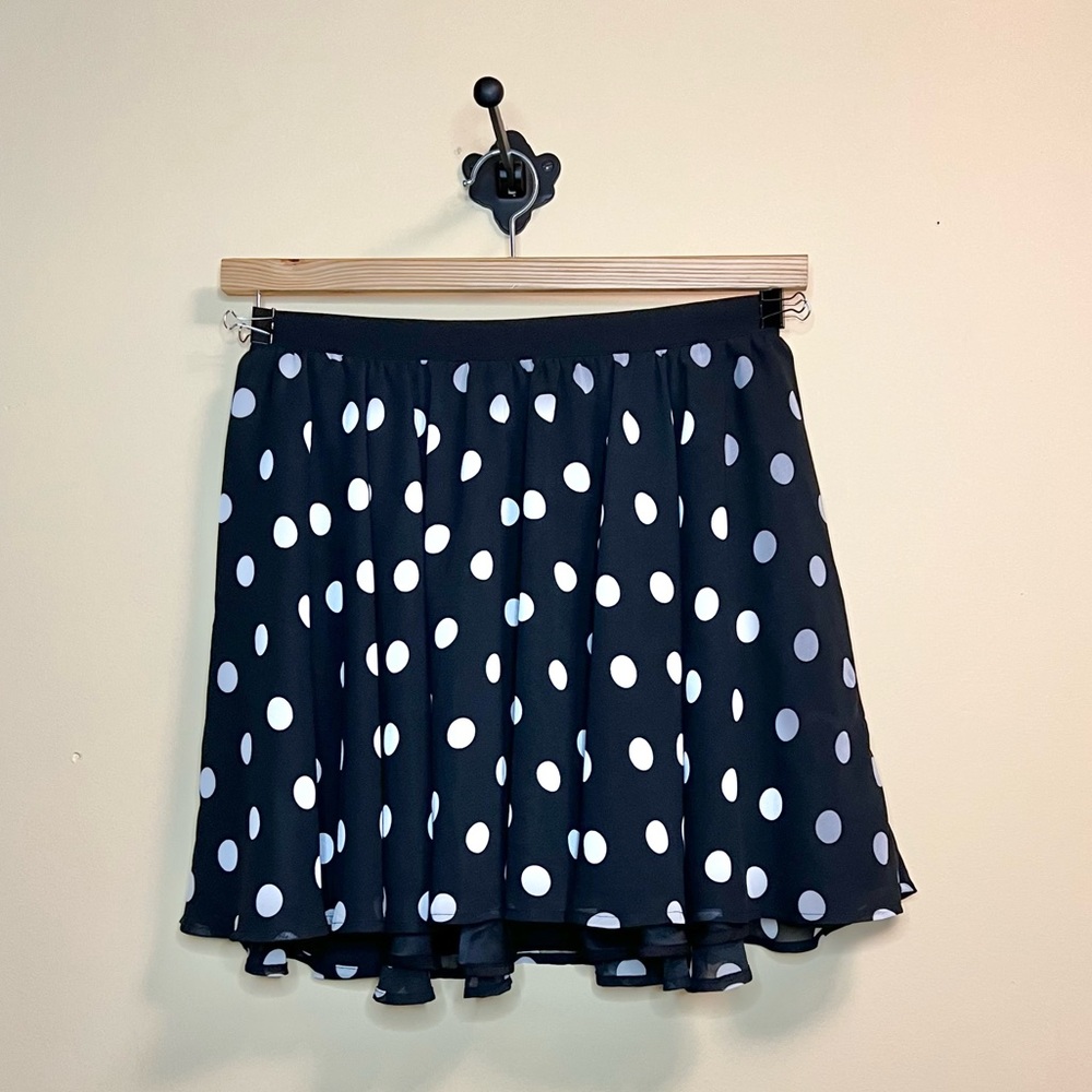 Guess Black and White Polkadot Skirt